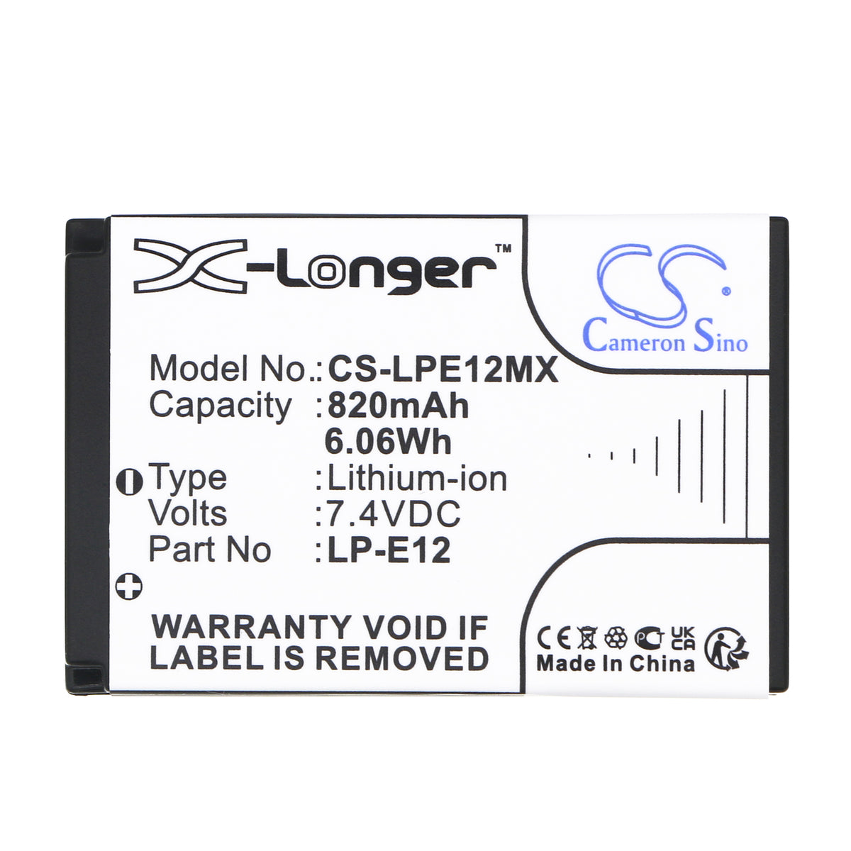 Replacement Battery for Canon EOS 100D – Camera – 820mAh / 7.4V