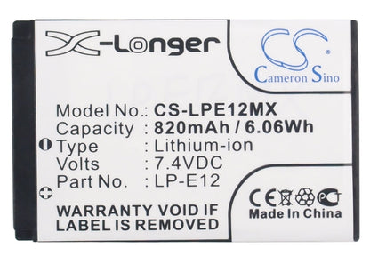 Replacement Battery for Canon  EOS 100D – Camera – 820mAh / 6.07Wh / 7.4V