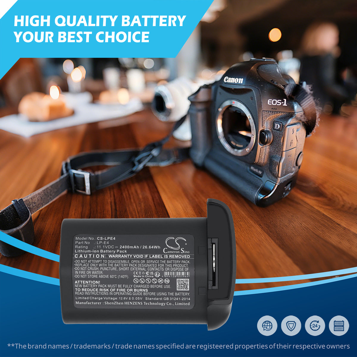 Replacement Battery for Canon EOS-1D MarkIII – Camera – 2400mAh / 11.1V