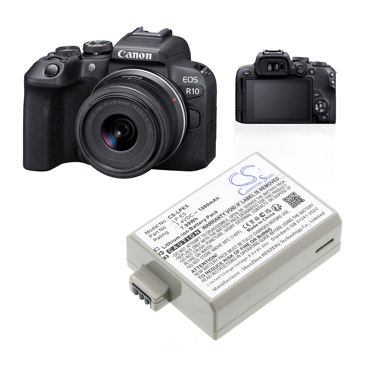 Replacement Battery for Canon EOS 450D – Camera – 1080mAh / 7.4V