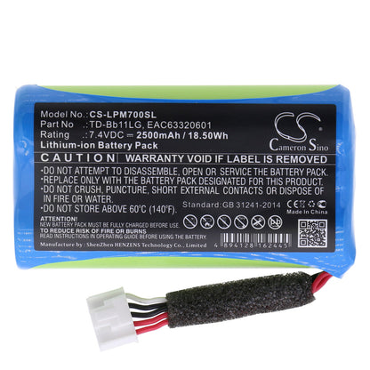 Replacement Battery for LG  Music Flow P7 – Speaker – 2500mAh / 18.50Wh / 7.4V
