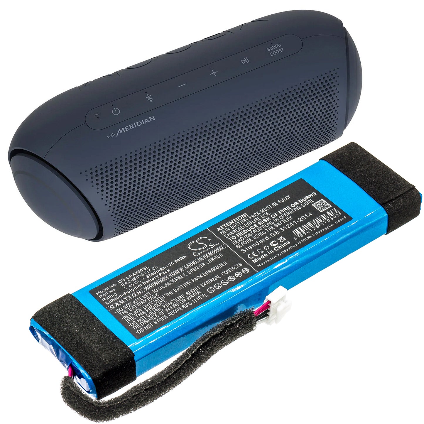 Replacement Battery for LG  XBOOM Go PL7 – 3500mAh / 25.90Wh