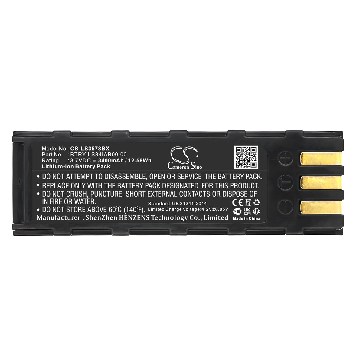Replacement Battery for Leuze | Symbol | Honeywell | Motorola HS6578 – Barcode Scanner – 3400mAh / 3.7V
