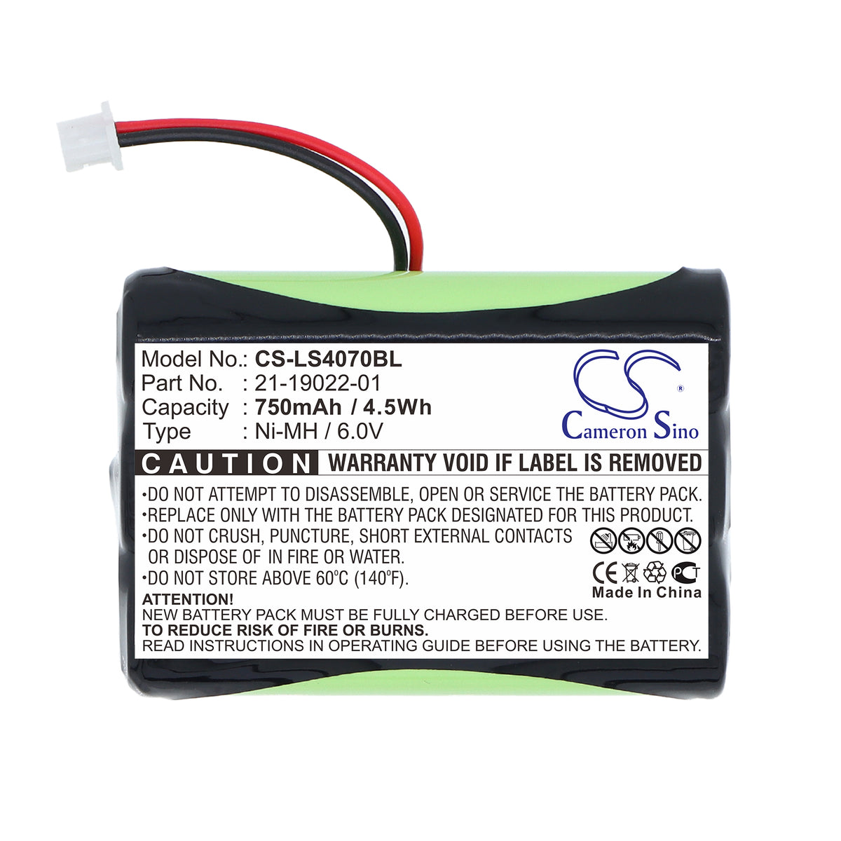 Replacement Battery for Symbol LS4070 – Barcode Scanner – 750mAh / 6V