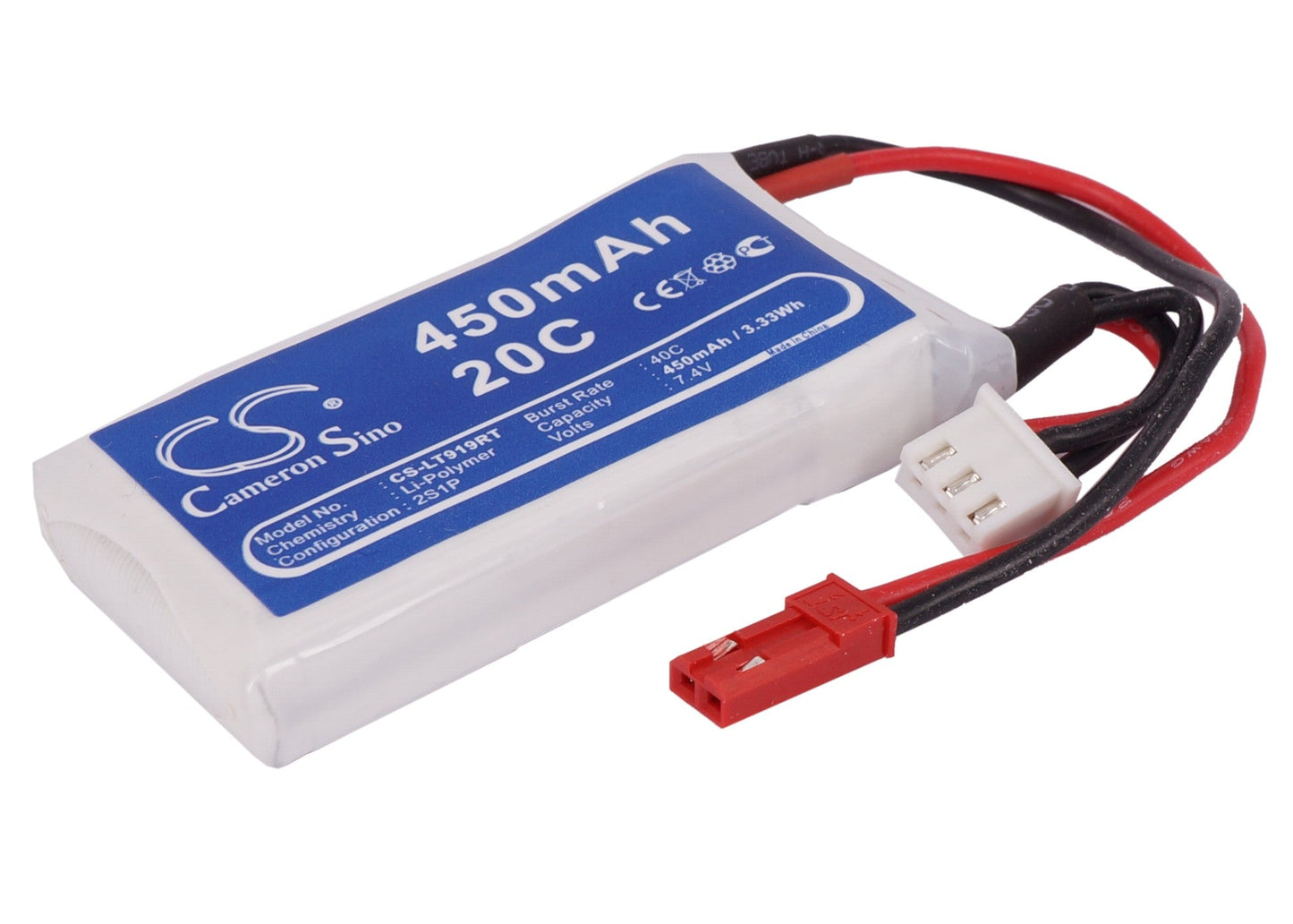 Replacement Battery for RC  CS-LT919RT – Cars – 450mAh / 3.33Wh / 7.4V