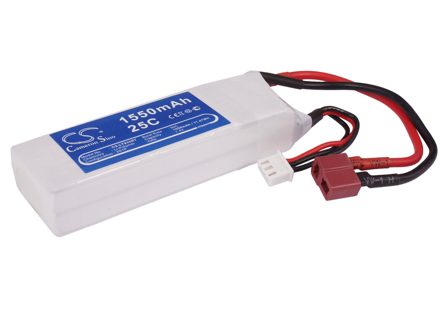 Replacement Battery for RC  CS-LT932RT – FPV – 1550mAh / 11.47Wh / 7.4V