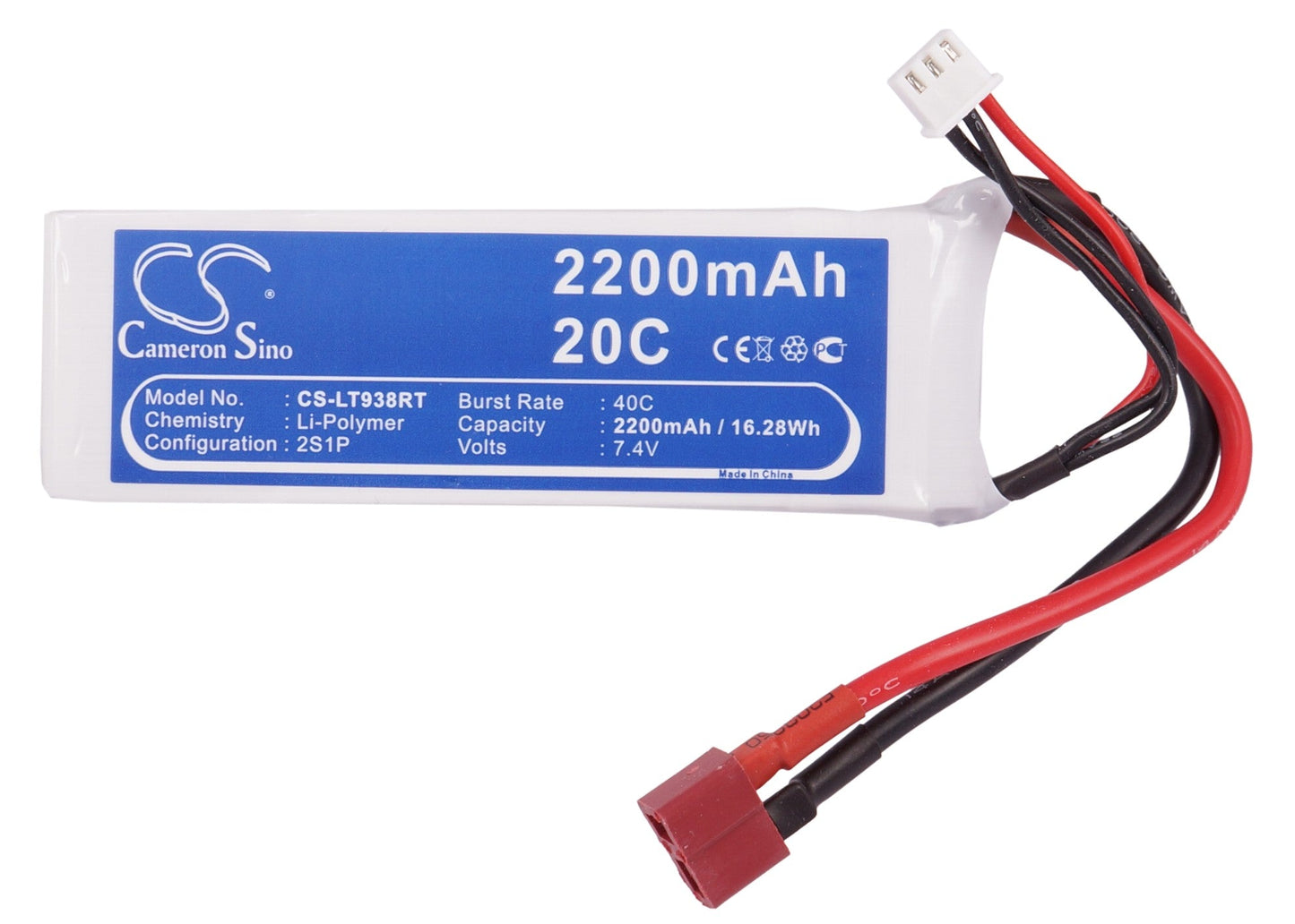 Replacement Battery for RC  CS-LT938RT – FPV – 2200mAh / 16.28Wh / 7.4V
