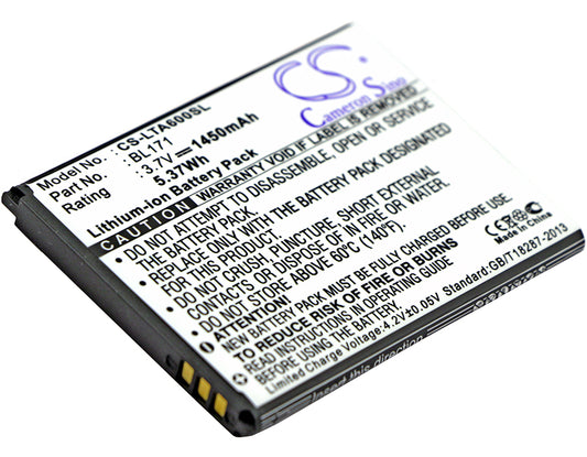Replacement Battery for Lenovo A60 – Mobile, SmartPhone – 1450mAh / 3.7V