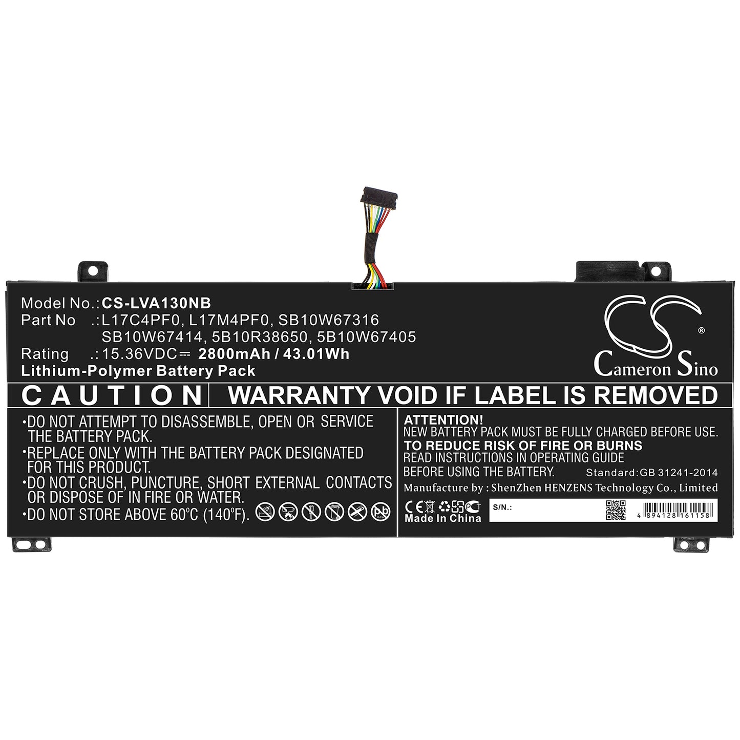 Replacement Battery for Lenovo xiaoxin Air 13IWL – Notebook, Laptop – 2800mAh / 15.36V - image 3