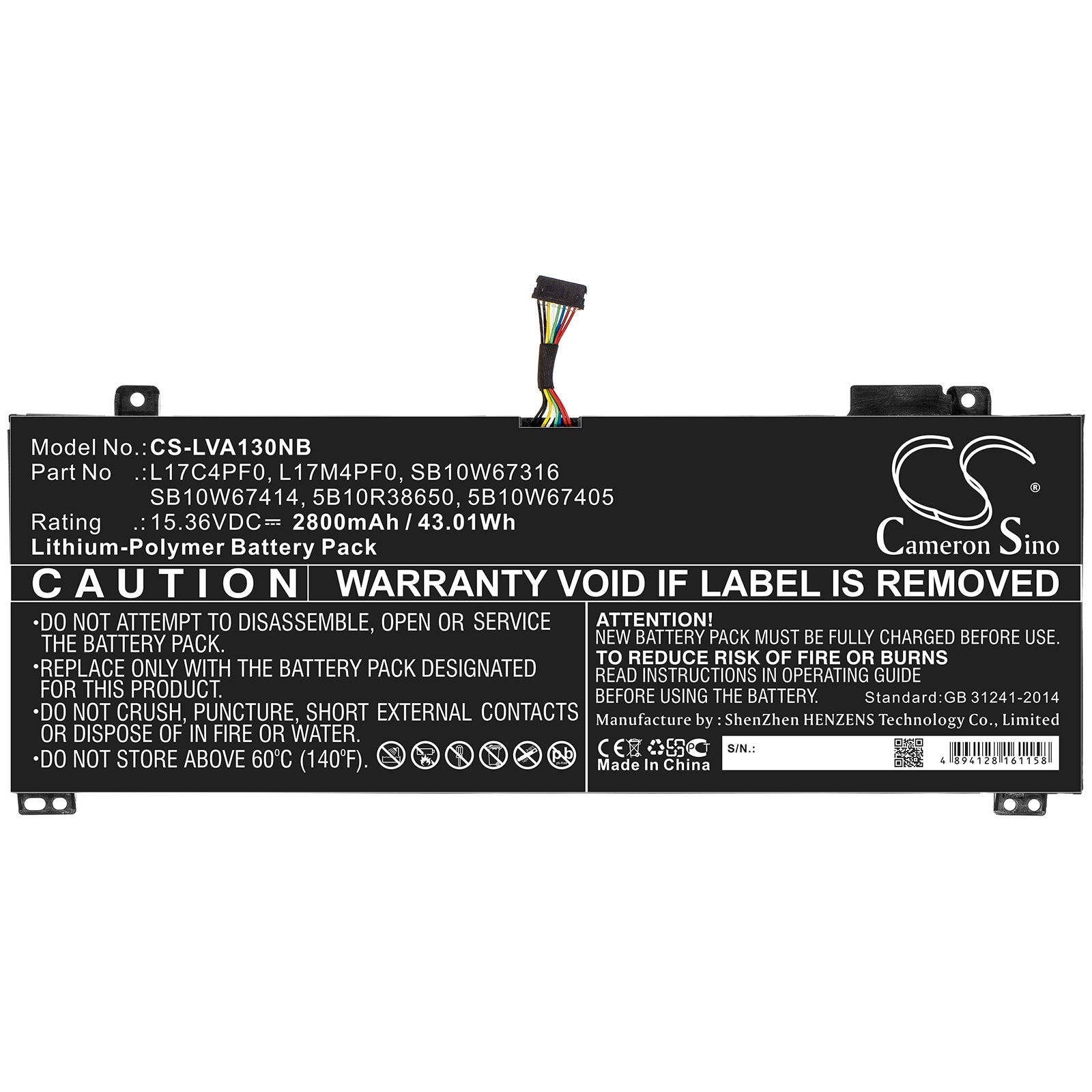 Replacement Battery for Lenovo xiaoxin Air 13IWL – Notebook, Laptop – 2800mAh / 15.36V - image 3