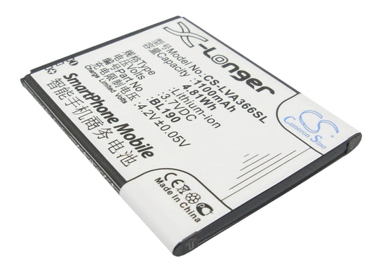 Replacement Battery for Lenovo A366T – Mobile, SmartPhone – 1100mAh / 3.7V