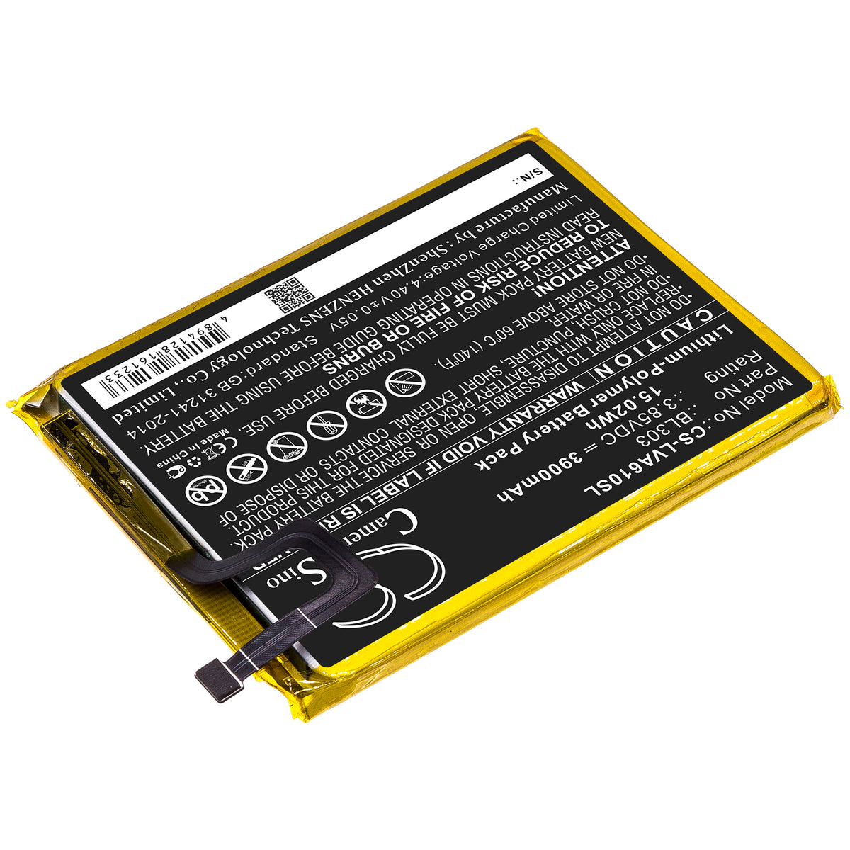 Replacement Battery for Lenovo A6 Note – Mobile, SmartPhone – 3900mAh / 3.85V