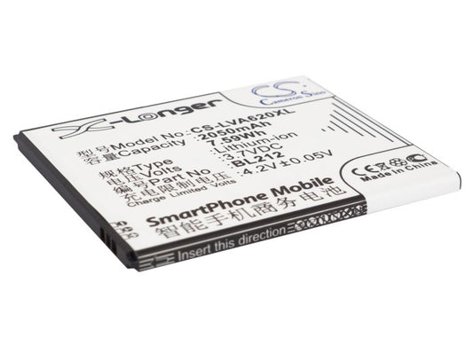 Replacement Battery for Lenovo S898ts – Mobile, SmartPhone – 2050mAh / 3.7V