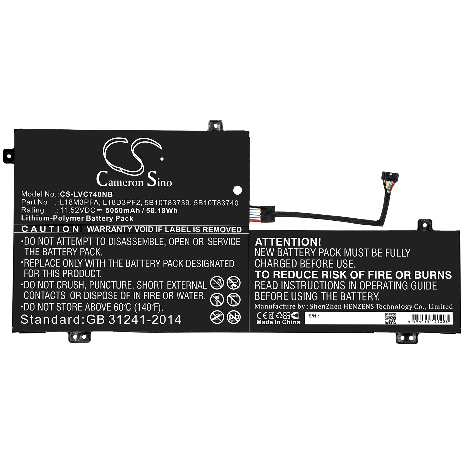 Replacement Battery for Lenovo Yoga C740 – Notebook, Laptop – 5050mAh / 11.52V - image 3
