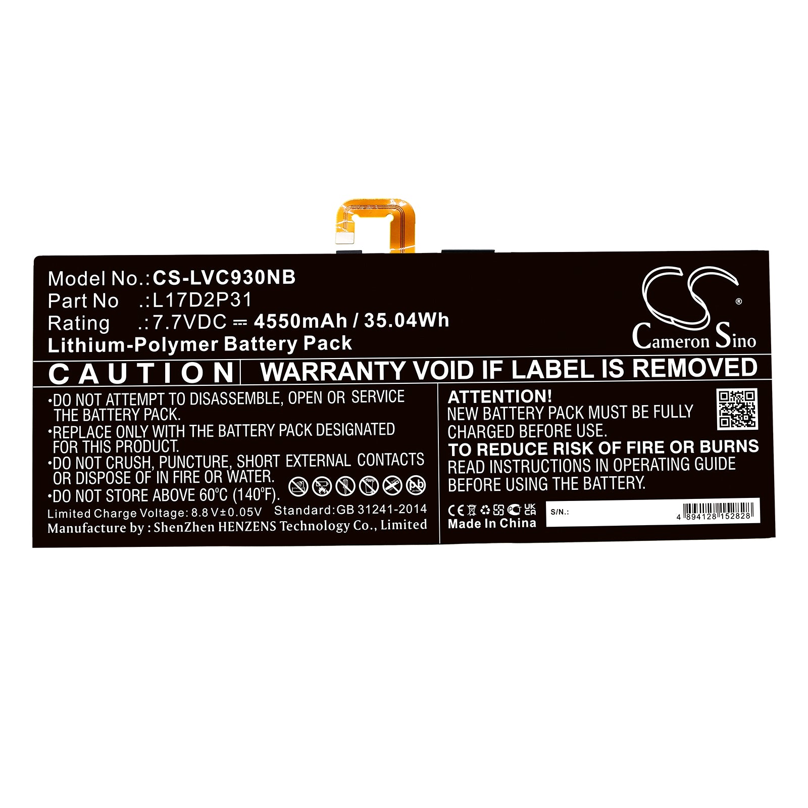 Replacement Battery for Lenovo Yoga Book C930 – Notebook, Laptop – 4550mAh / 7.7V - image 3