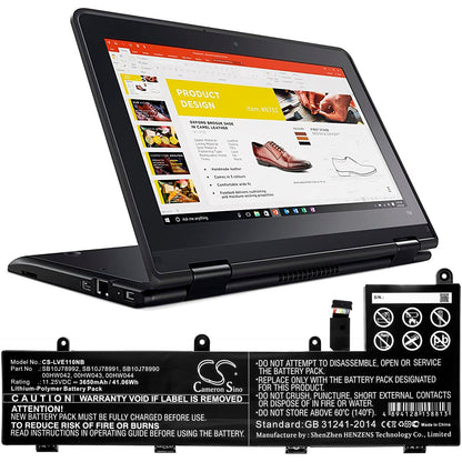 Replacement Battery for Lenovo  ThinkPad 11e Chromebook – Notebook, Laptop – 3650mAh / 41.06Wh / 11.25V