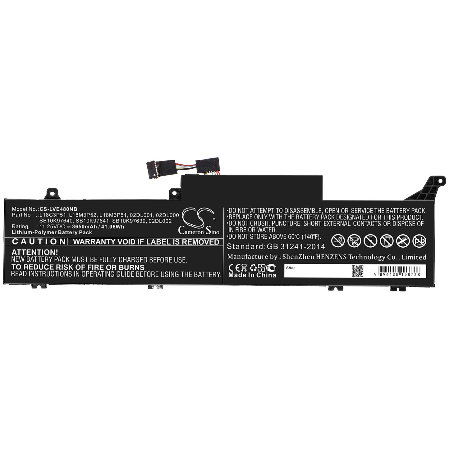 Replacement Battery for Lenovo ThinkPad E480S – Notebook, Laptop – 3650mAh / 11.25V - image 3