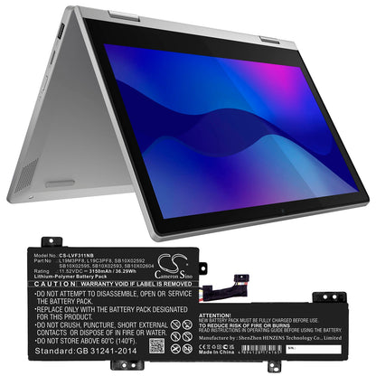 Replacement Battery for Lenovo  Flex 3-11IGL05 82B2000XAU – Notebook, Laptop – 3150mAh / 36.29Wh / 11.52V