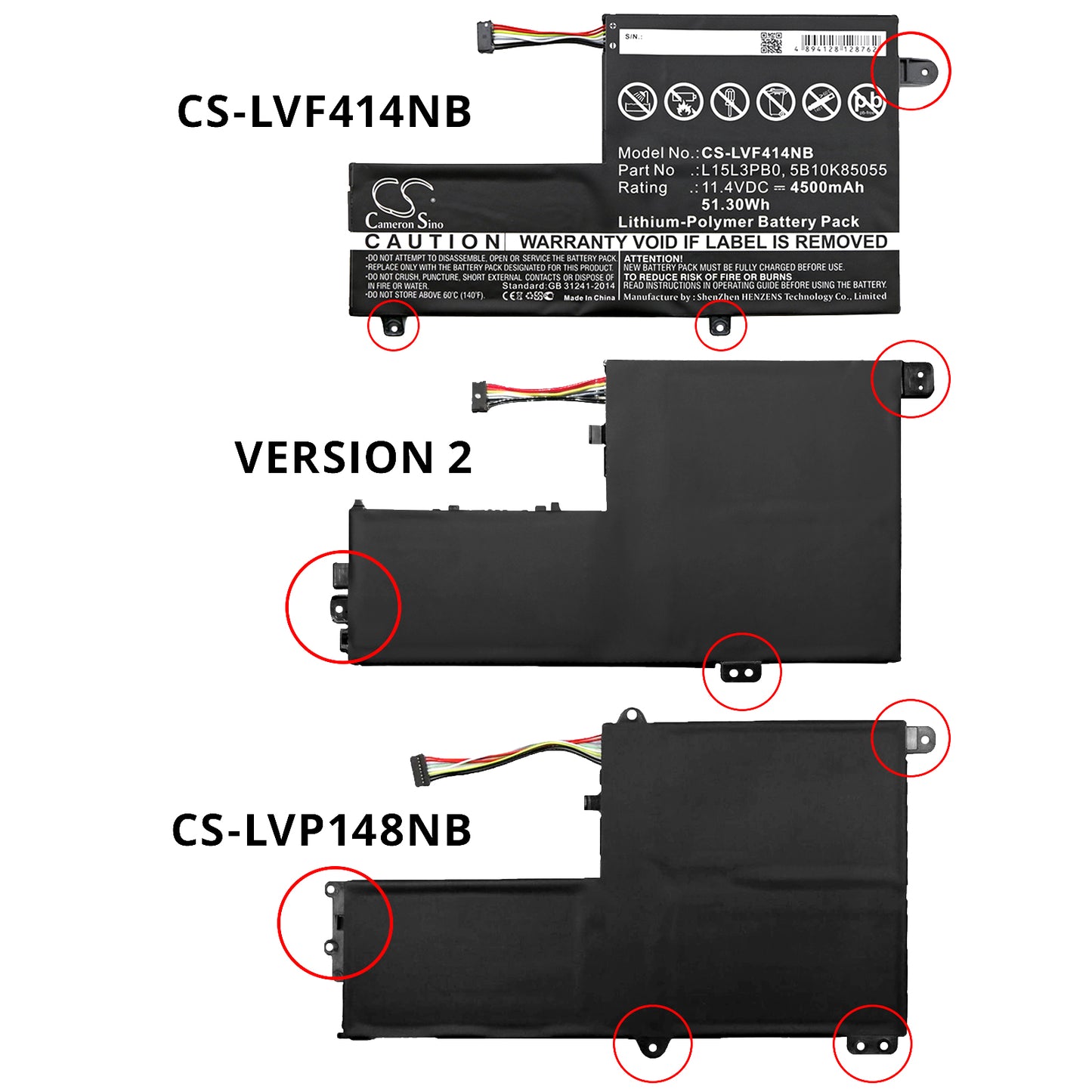 Replacement Battery for Lenovo Flex 4 1470 – Notebook, Laptop – 4500mAh / 11.4V - image 4