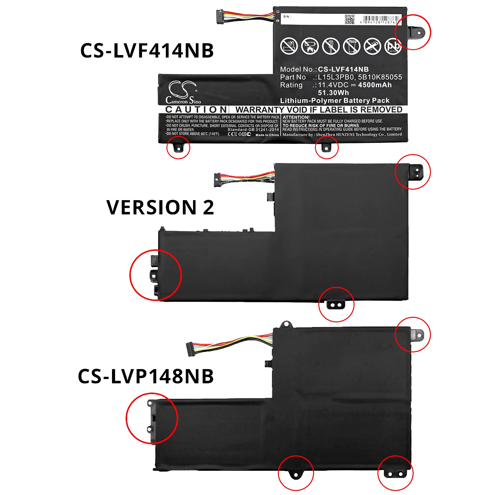 Replacement Battery for Lenovo Flex 4 1470 – Notebook, Laptop – 4500mAh / 11.4V - image 4