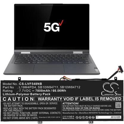 Replacement Battery for Lenovo  Flex 5G – Notebook, Laptop – 7800mAh / 60.06Wh / 7.7V