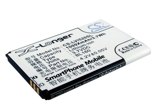 Replacement Battery for Lenovo I200 – Mobile, SmartPhone – 1000mAh / 3.7V