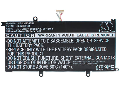 Replacement Battery for Lenovo IdeaPad K3 – Tablet – 6800mAh / 3.7V - image 1