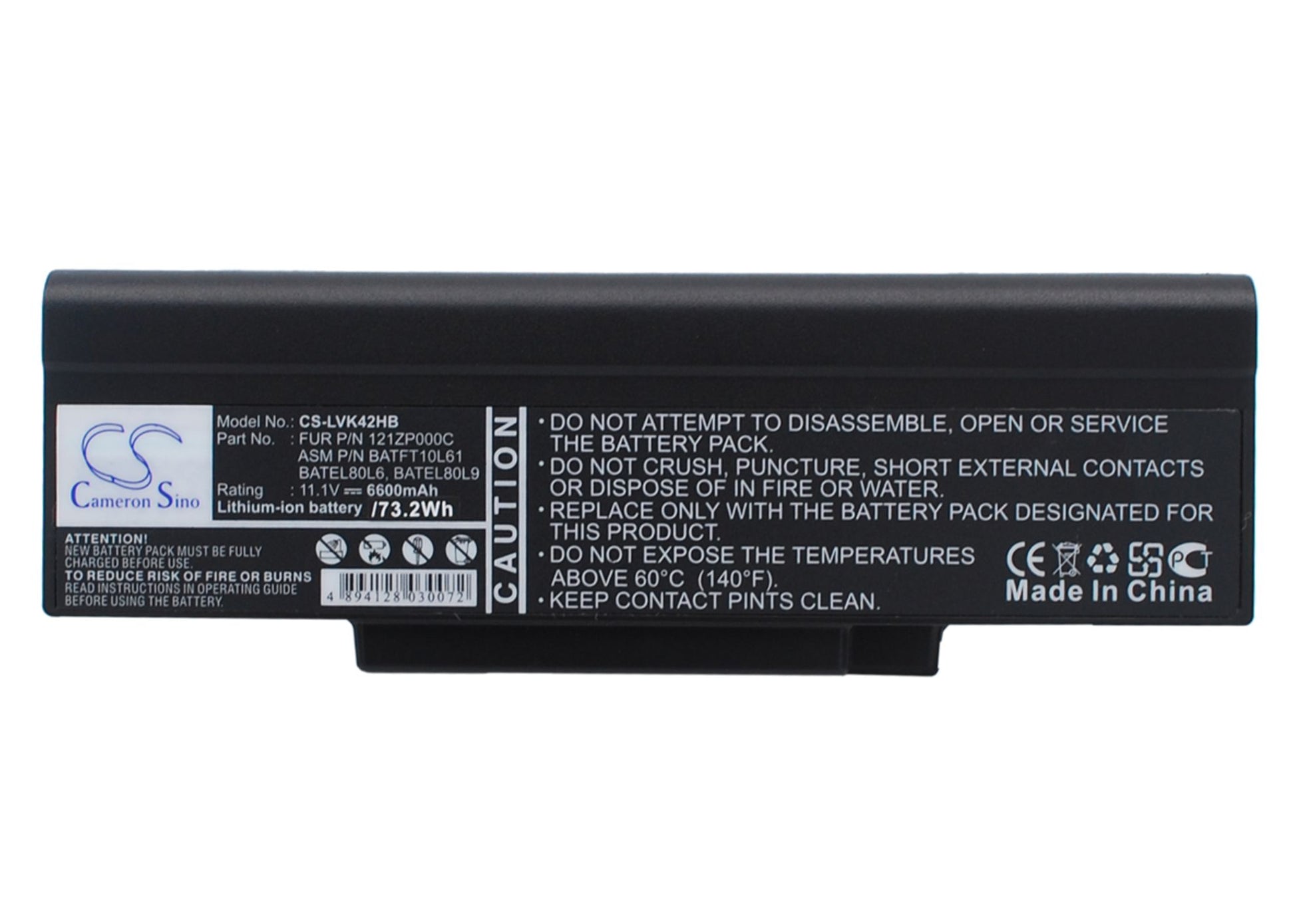 Replacement Battery for Dell | Lenovo Inspriron 1425 – Notebook, Laptop – 6600mAh / 11.1V - image 1