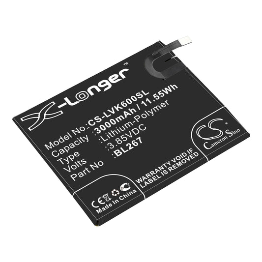 Replacement Battery for Lenovo Vibe K6 – Mobile, SmartPhone – 3000mAh / 3.85V