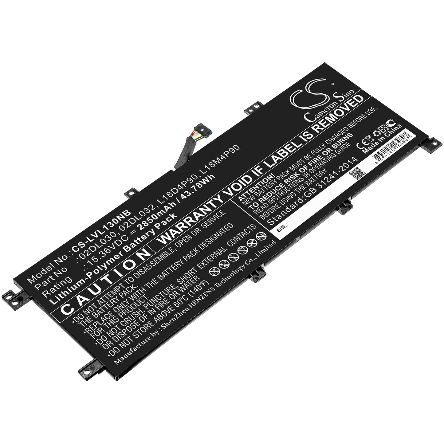 Replacement Battery for Lenovo  ThinkPad L13 – Notebook, Laptop – 2850mAh / 43.78Wh / 15.36V