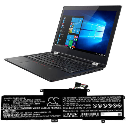 Replacement Battery for Lenovo  hinkpad l380 yoga 20m9 – Notebook, Laptop – 3950mAh / 43.85Wh / 11.1V