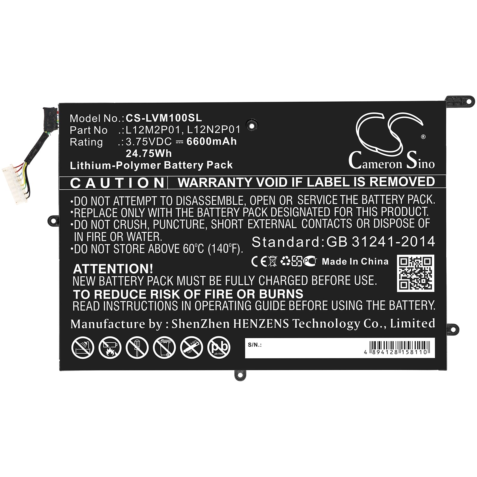 Replacement Battery for Lenovo ThinkPad Tablet 2 3679 - 10.1 – Tablet – 6600mAh / 3.75V - image 3
