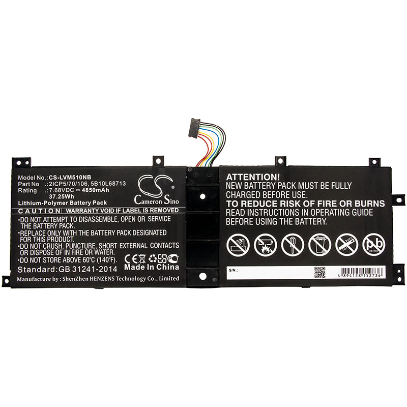 Replacement Battery for Lenovo IdeaPad Miix 510-12ISK-80U10002GE – Notebook, Laptop – 4850mAh / 7.68V - image 3