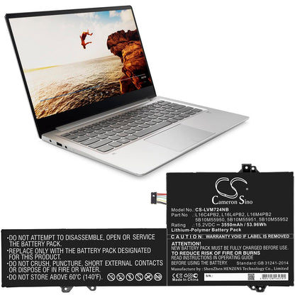 Replacement Battery for Lenovo  Air 14 Pro – Notebook, Laptop – 3550mAh / 53.96Wh / 15.2V
