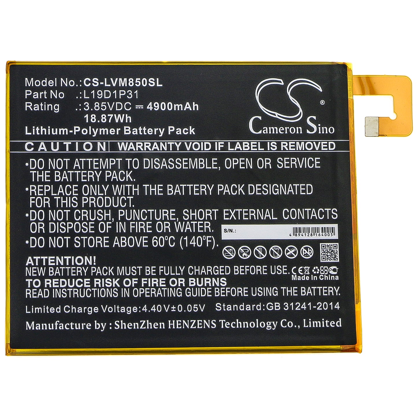 Replacement Battery for Lenovo | Launch Tab M8 – Tablet – 4900mAh / 3.85V - image 3