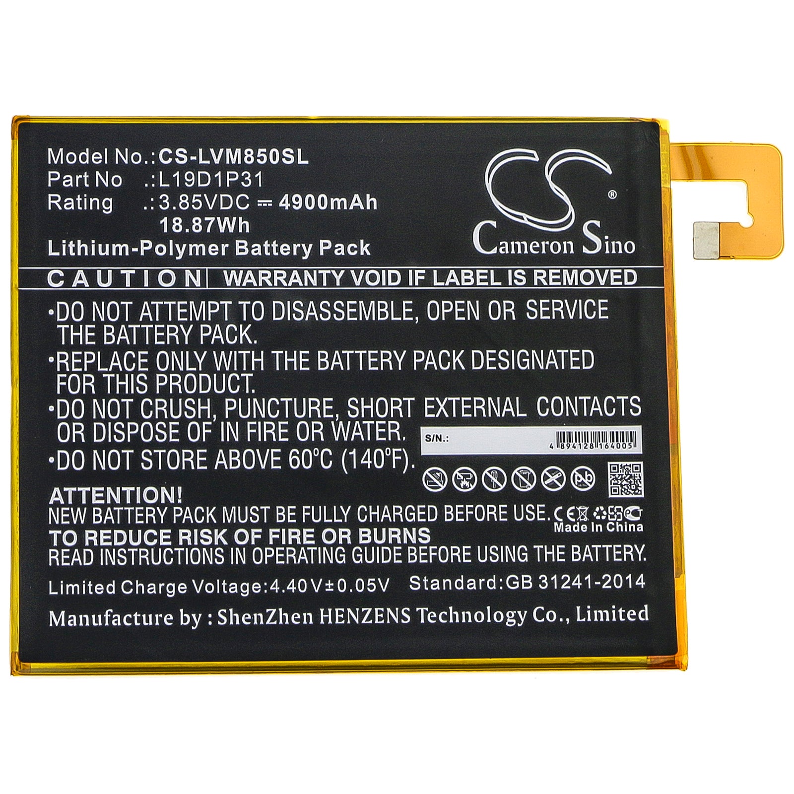 Replacement Battery for Lenovo | Launch Tab M8 – Tablet – 4900mAh / 3.85V - image 3