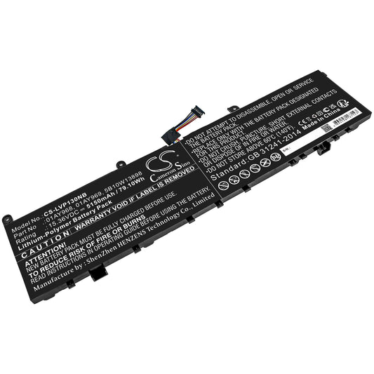 Replacement Battery for Lenovo ThinkPad P1 (20MD000DGE) – Notebook, Laptop – 5150mAh / 15.36V