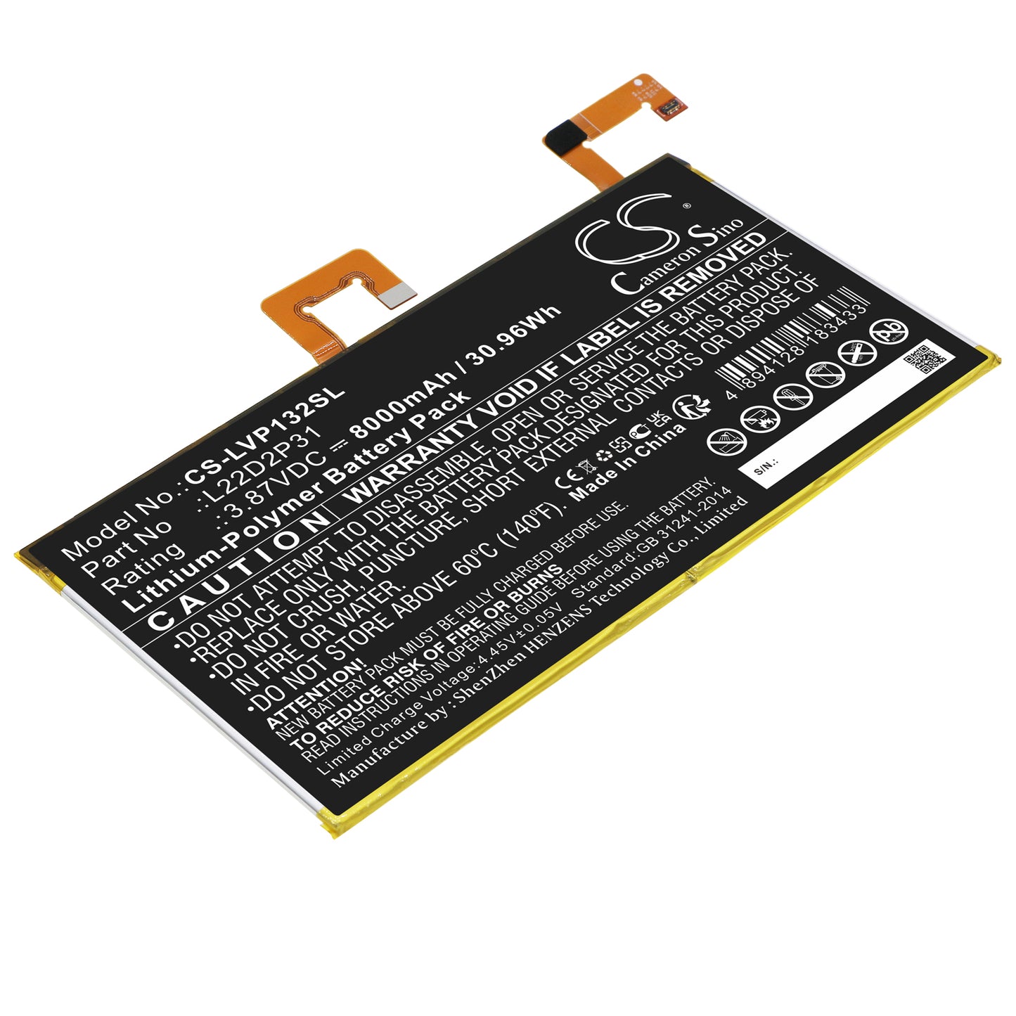 Replacement Battery for Lenovo Tab P11 Pro – Tablet – 8000mAh / 3.87V - image 1