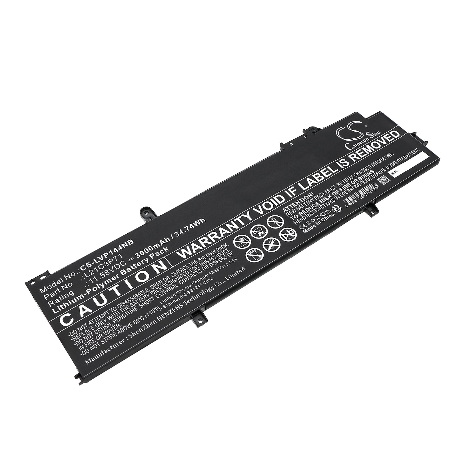 Replacement Battery for Lenovo ThinkPad P14S Gen3 – Notebook, Laptop – 3000mAh / 11.58V - image 1