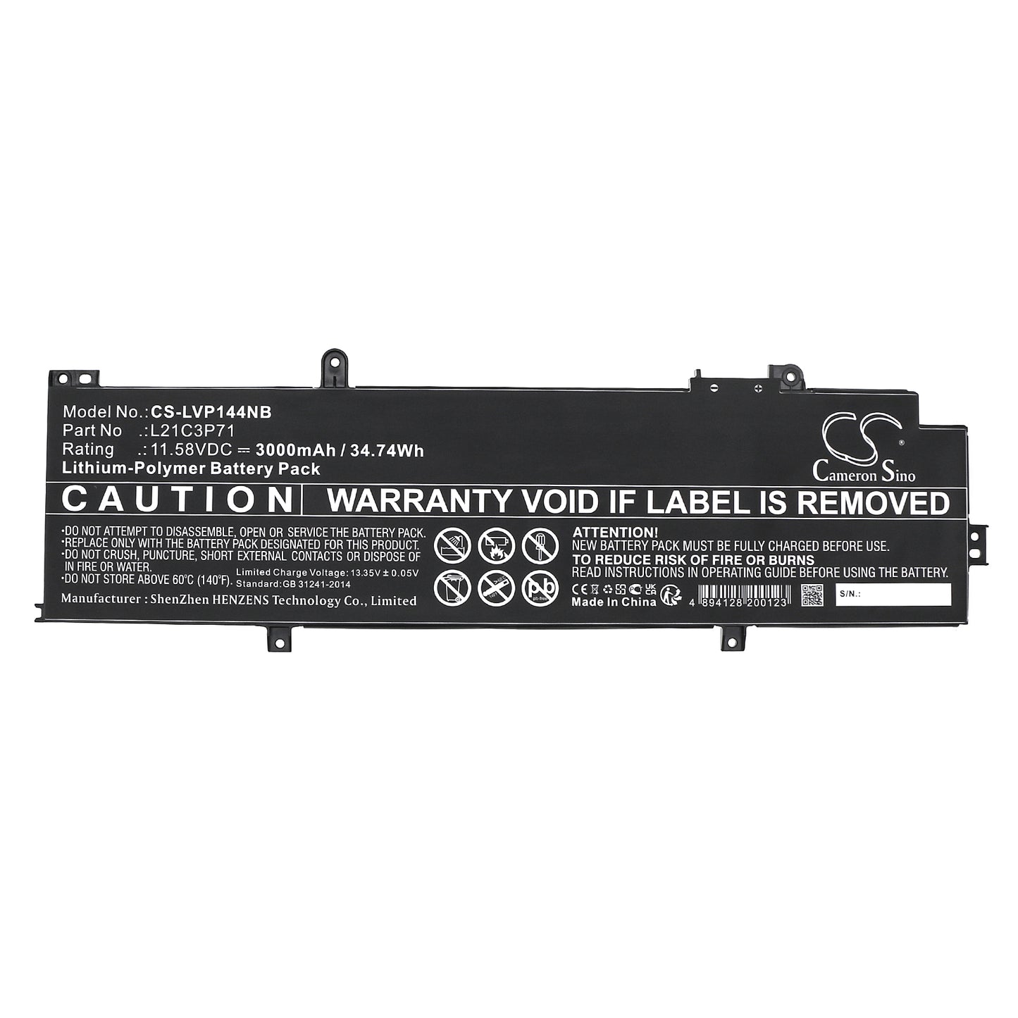 Replacement Battery for Lenovo ThinkPad P14S Gen3 – Notebook, Laptop – 3000mAh / 11.58V - image 3