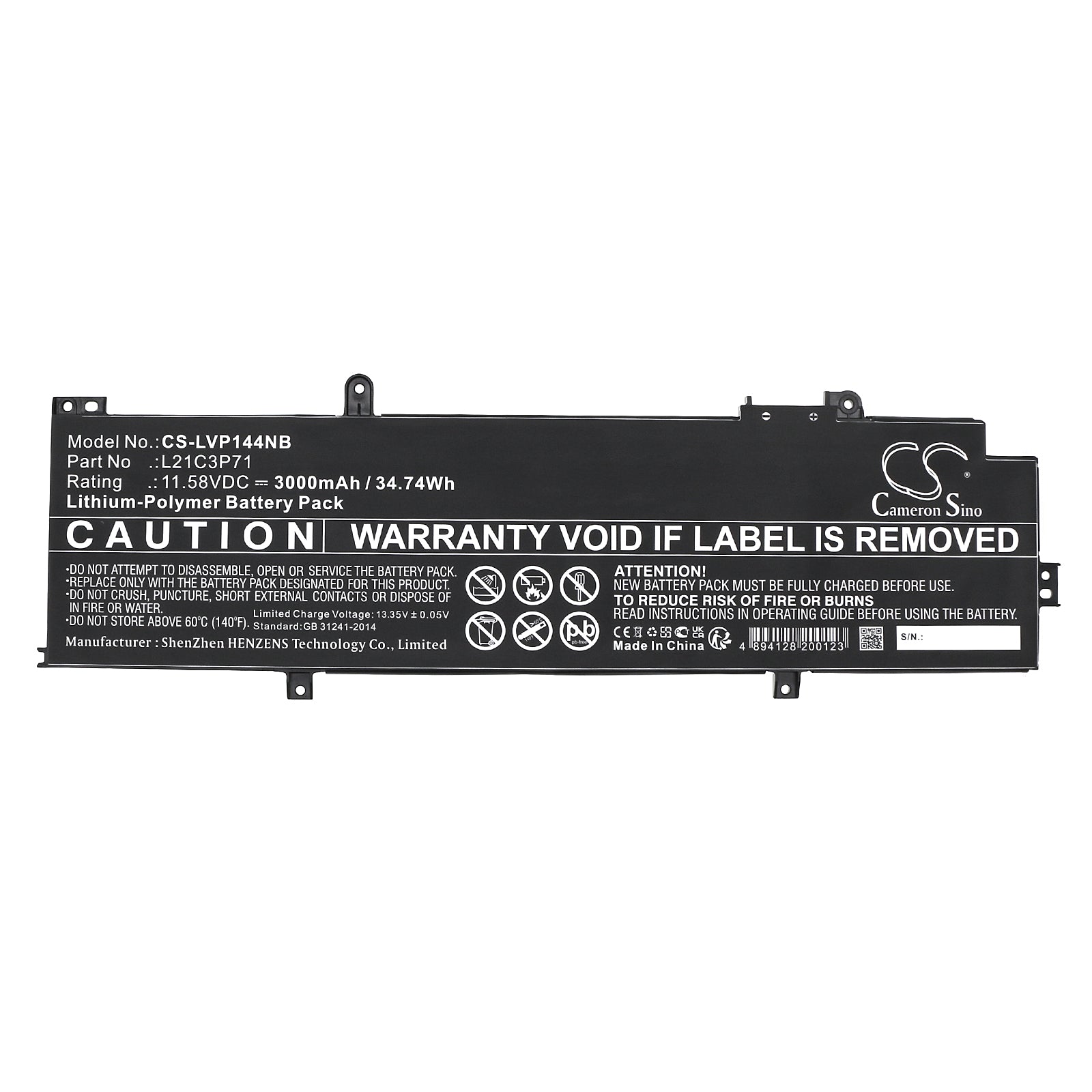 Replacement Battery for Lenovo ThinkPad P14S Gen3 – Notebook, Laptop – 3000mAh / 11.58V - image 3