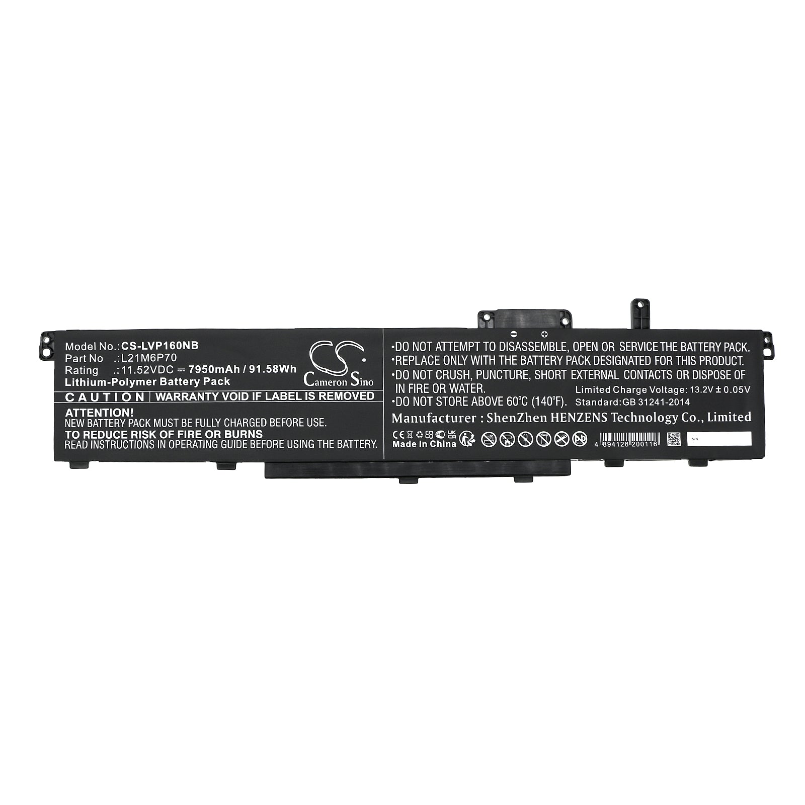 Replacement Battery for Lenovo ThinkPad P16 00CD 2022 – Notebook, Laptop – 7950mAh / 11.52V - image 3