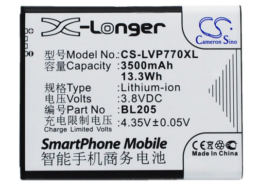 Replacement Battery for Lenovo P770 – Mobile, SmartPhone – 3500mAh / 3.8V