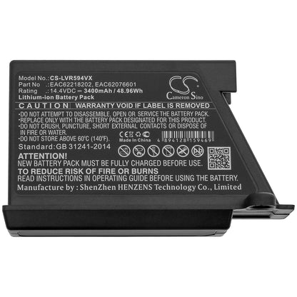 Replacement Battery for LG VR34406LV – Vacuum – 3400mAh / 14.4V