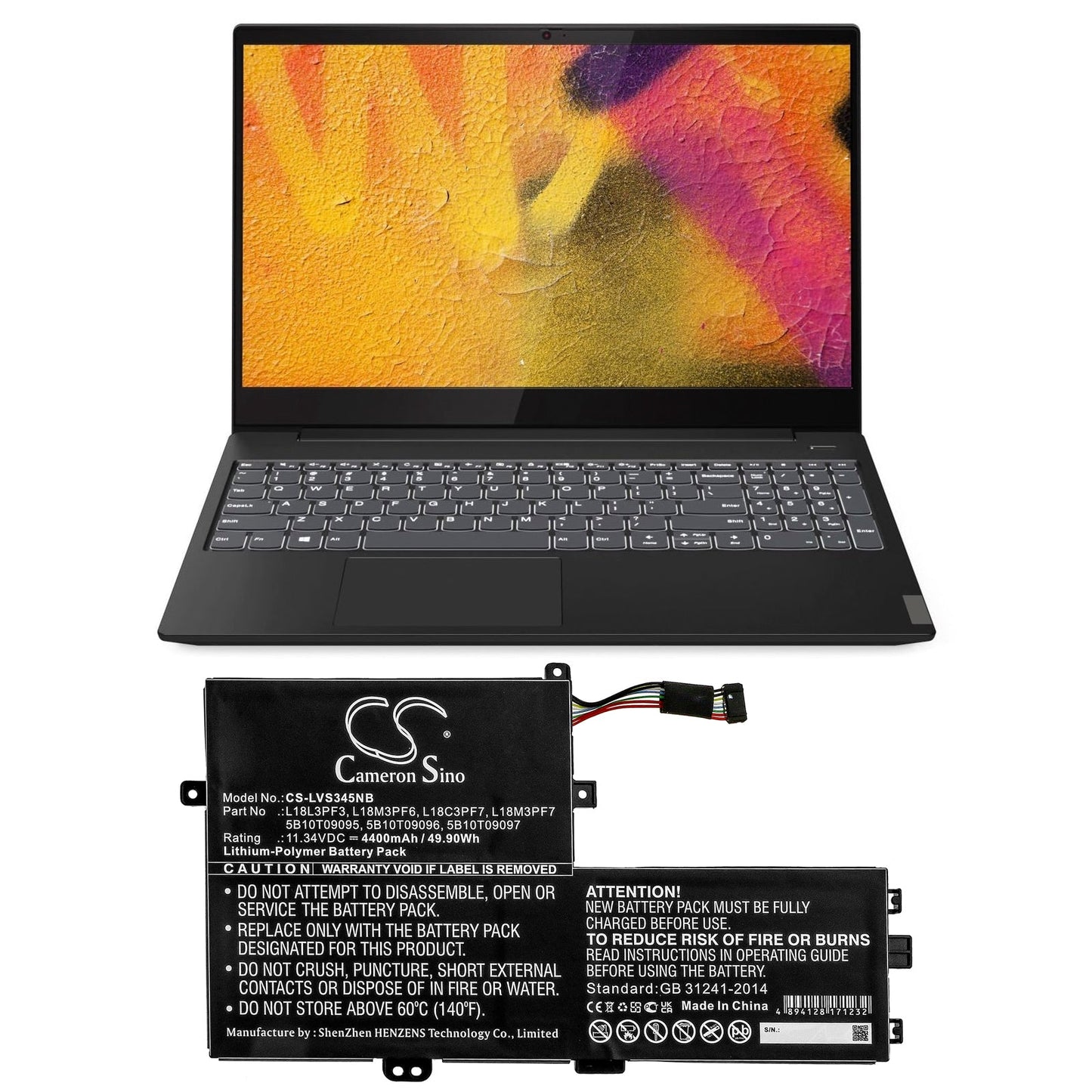 Replacement Battery for Lenovo  IdeaPad C340 15 – Notebook, Laptop – 4400mAh / 49.90Wh / 11.34V