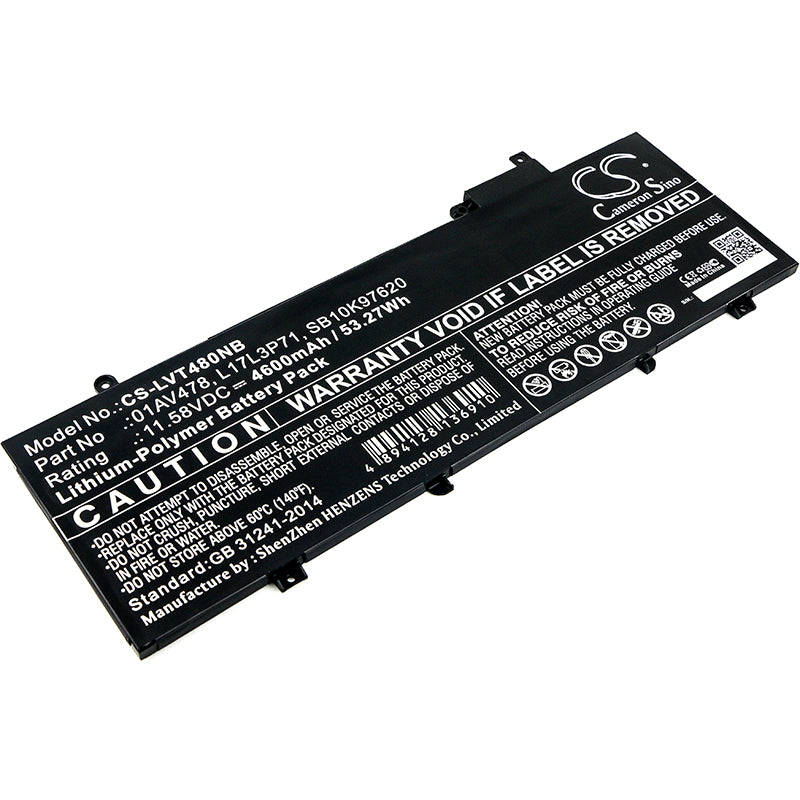Replacement Battery for Lenovo ThinkPad T480s – Notebook, Laptop – 4600mAh / 11.58V - image 1
