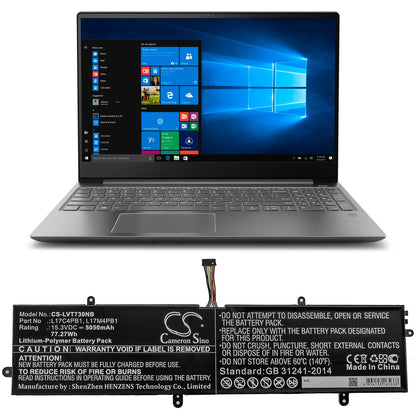 Replacement Battery for Lenovo  720S-15 – Notebook, Laptop – 5050mAh / 77.27Wh / 15.3V