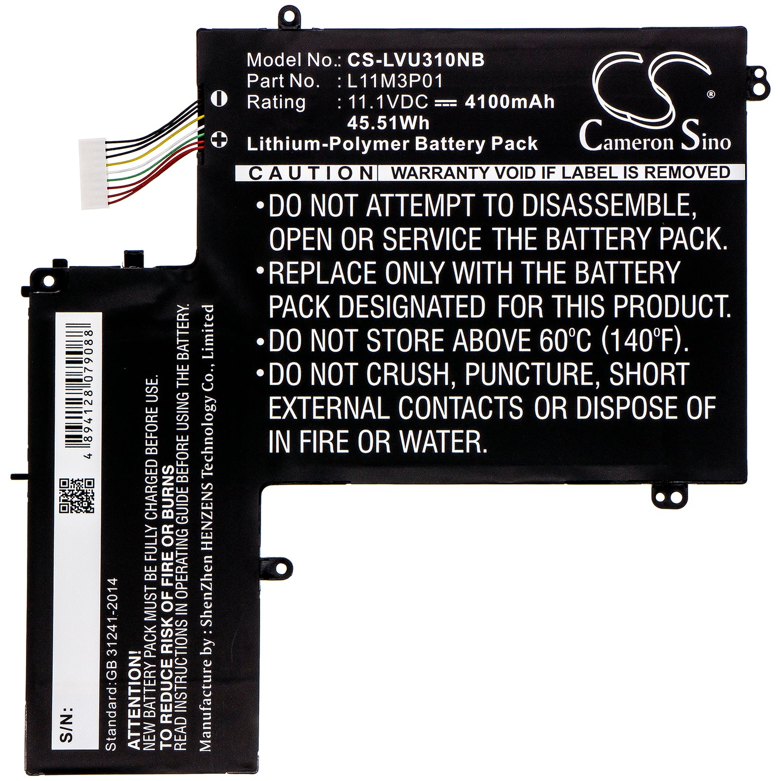 Replacement Battery for Lenovo IdeaPad U310 – Notebook, Laptop – 4100mAh / 11.1V - image 3