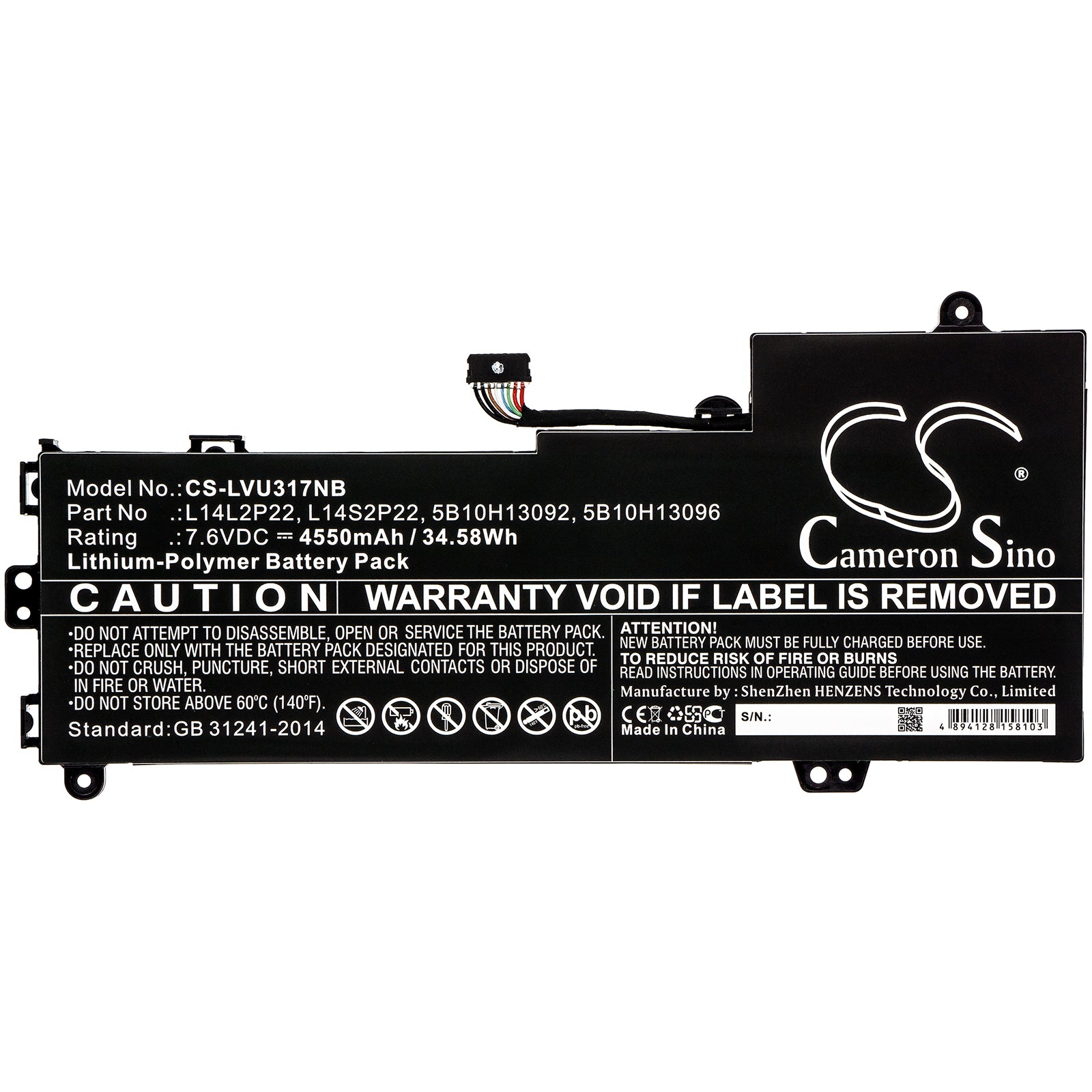 Replacement Battery for Lenovo E31-80-IFI – Notebook, Laptop – 4550mAh / 7.6V - image 3
