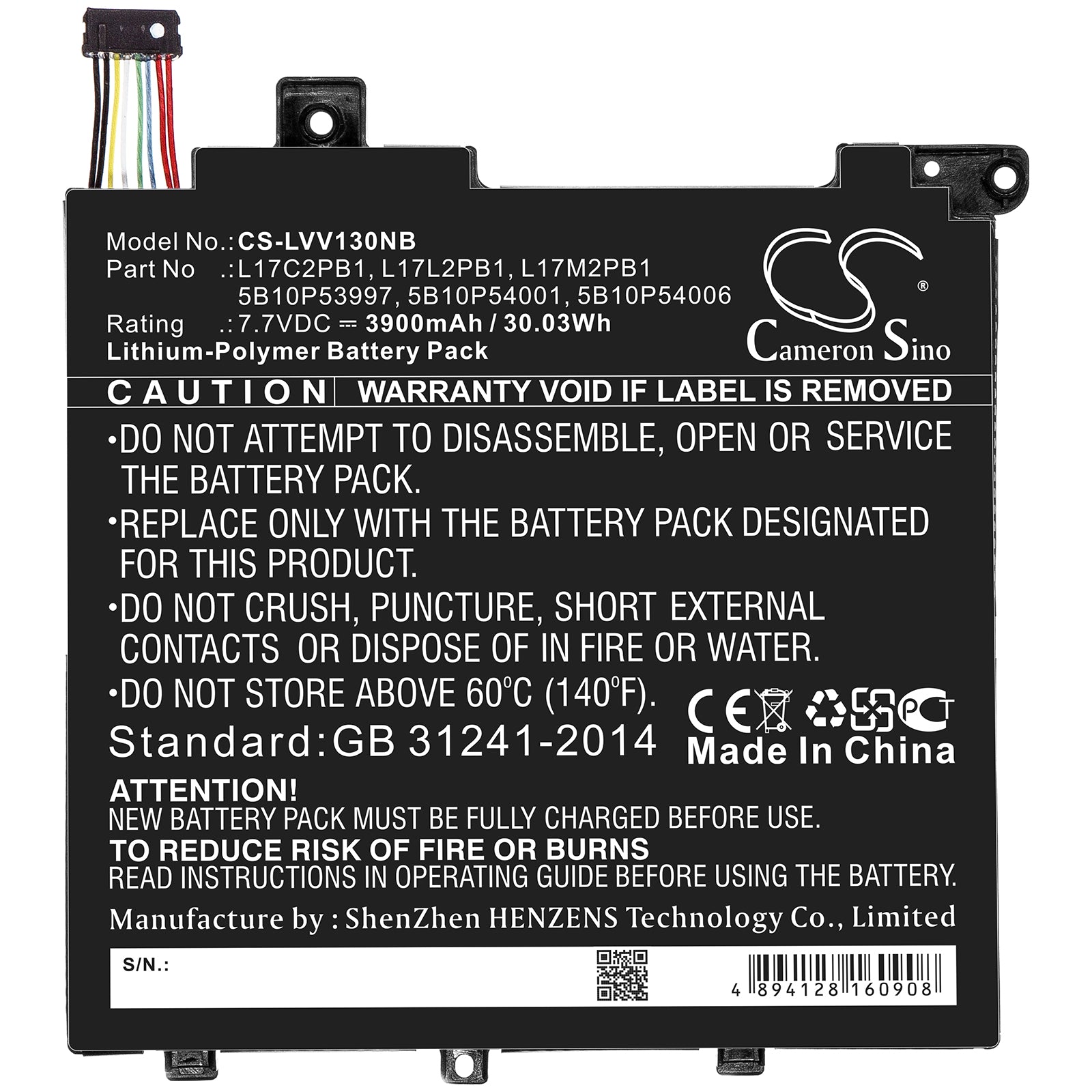 Replacement Battery for Lenovo V330-14IKB – Notebook, Laptop – 3900mAh / 7.7V - image 3